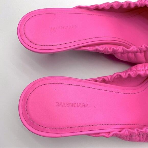 New Balenciaga Pink Scrunch Knife Mules Size EU 40 / US 10 - Picture 6 of 14